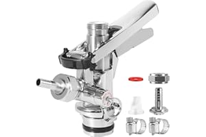CHCIYICH U Type Keg Coupler Beer Keg Tap, Draft Beer Coupler with 304 Stainless Steel Beer Probe, Sankey Coupler Beer Kegerator Dispenser Homebrew Kegerator Parts, for Home Bar, Draft Beer Tap, 5/16" I.D Hose