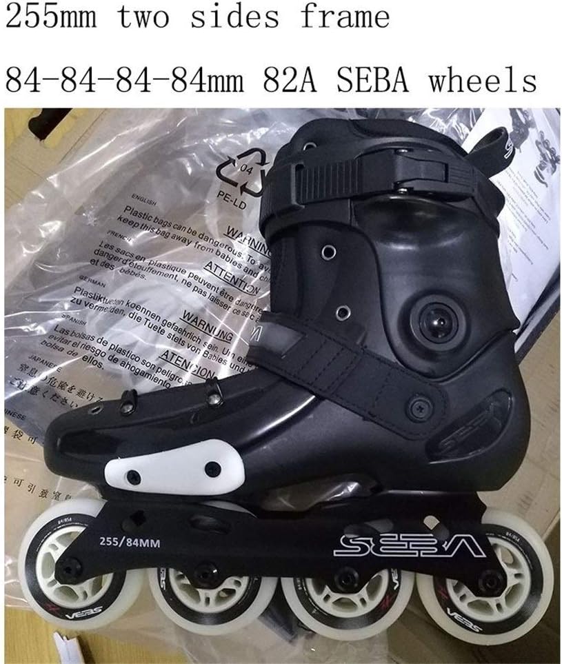 Inline Skates, Roller Skates, Adjustable Size, Suitable for Children Boys and Girls, Inline Skates, Adult Skates, Free Skating (Color : 4 84mm White Wheels, Tamaño del Zapato : 43)