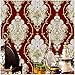 JZ·HOME JZ26 Red Luxury Damask Wallpaper Rolls, Metal Lace Texture Embossed Victorian Wallpapers Bedroom Living Room Hotel Wall Decoration 20.8