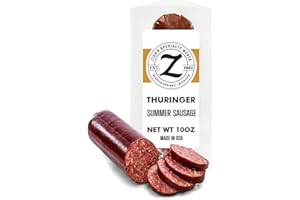 ZICK'S SPECIALTY MEATS Zick's Thuringer German Smoked Sausage (10 oz) | Naturally Dried & Cured Meat, Quality German Meats, Premium Meat Gifts Snack, German Sausage for Men & Women, Healthy German Food, Beef Sausage