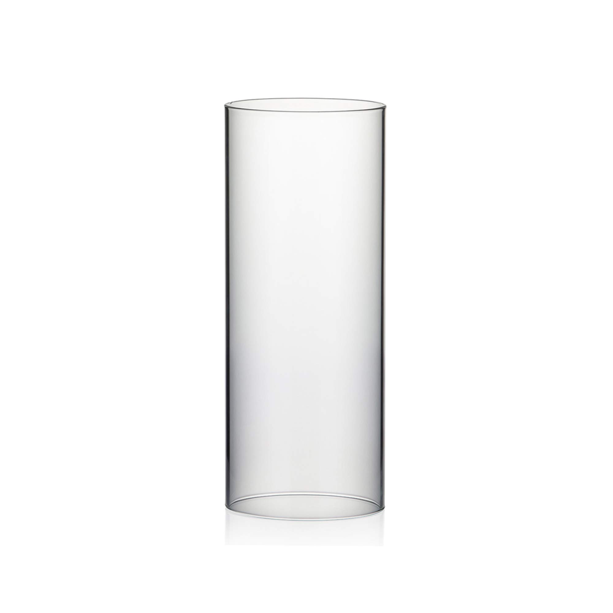 WGVI Hurricane Candle Holder Sleeve, Wide 4.7", Height 12", Clear Glass Cylinder Candleholder, Chimney Tube, Open Ended Candle Shade, 1 Piece