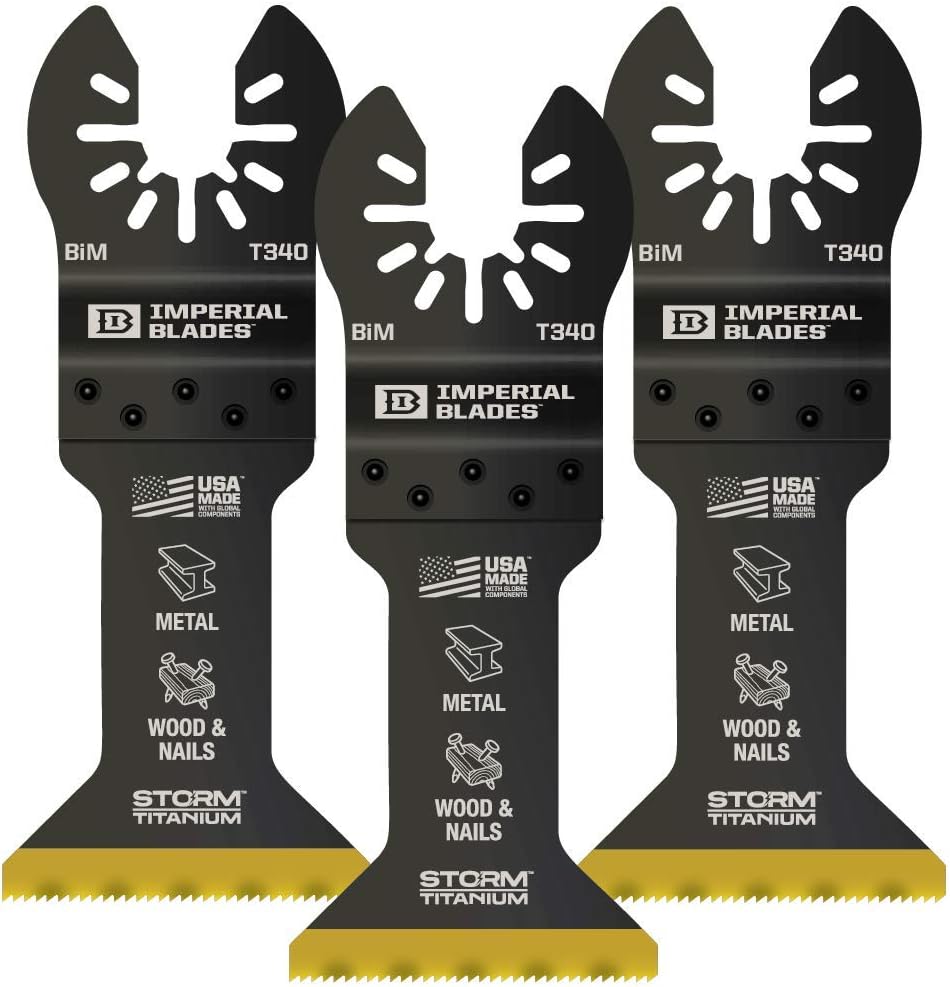 Imperial Blades IBOAT340-3 One Fit 1-3/4" Multi-Material Storm Titanium Metal/Wood Blade, 3PC