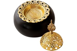 Beavorty Arabian Ceramic Incense Burner Vintage Cone Bukhoor Holder Oud Perfume Burner for Home Aromatherapy