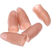 dophee 5Pcs Finger Magic Trick Fake Soft Thumb Tip | Close Up Stage Show Prop Prank Toy for Making Objects Appear Disappear