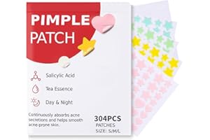 sundpik Pimple Patches for Face 304pcs,Hydrocolloid Acne Patches Star,Zit Patches,Pimple Popper Tool Kit,Facial Skin Care Products Containing Salicylic Acid,Tea Tree Oil and Calendula Oil(304)