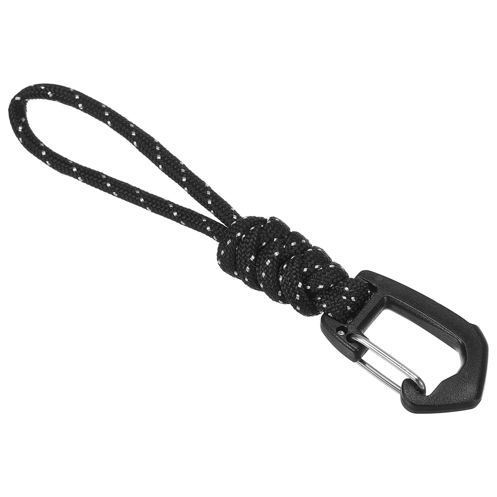 PATIKIL Badge Lanyard 4.7 Inch, Necklace Keychain Cord Metal Clasp Hook Ring Strap for Keys Whistle ID Card Badge Holder, Black White