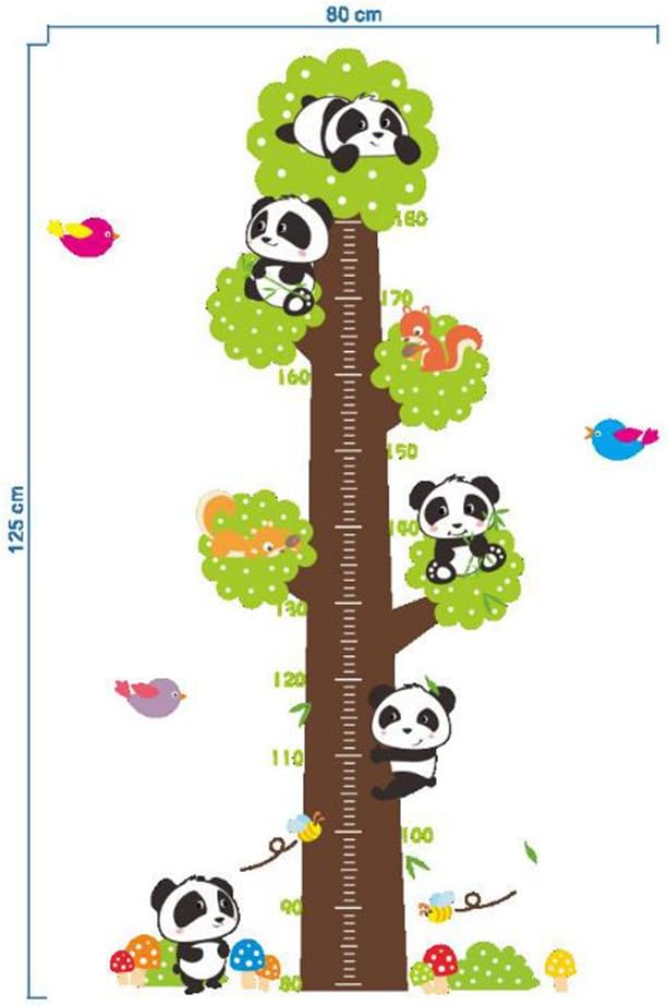 Madaye Cartoon panda height stickers children's room kindergarten wall decoration environmental protection removable post