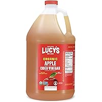 Lucy's Family Owned - USDA Organic NonGMO Raw Apple Cider Vinegar, Unfiltered, Unpasteurized, With the Mother, (Gallon)