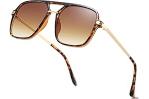 aisswzber Classic Square Sunglasses for Women & Men 90s Vintage Shades Trendy Aviator Glasses