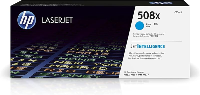 HP 508X CF361X High Yield Cyan Toner Cartridge Single Pack for Color LaserJet