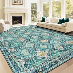 CAPALOCA 8x10 Area Rug Bohemian Rugs with Print