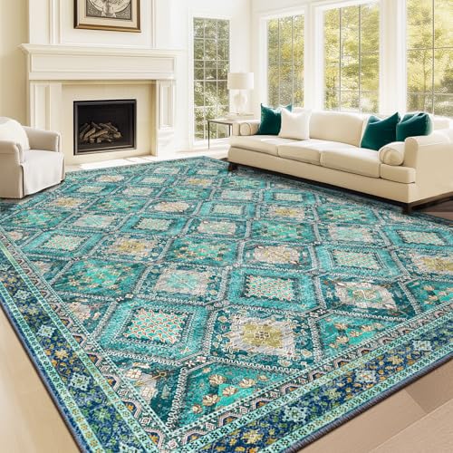 CAPALOCA 8x10 Area Rug Bohemian Rugs with Print