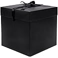 Elephant-package Medium Gift Box with Lids, Ribbon and Paper Filler, for Men Women Birthdays, Father's Day, Bridal Showers, Weddings, Baby Showers - Collapsible, 8.7", 1 Pack, Black