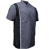 Milwaukee Motorcycle Clothing Co. Men’s Blk/Grey Mechanic Work Shirt – w/Reflective Strip, Rider‑Built MDM11612