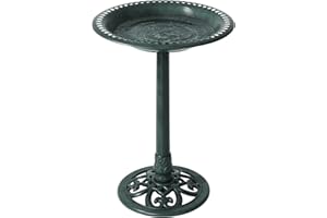 BACKYARD EXPRESSIONS PATIO · HOME · GARDEN Backyard Expressions Outdoor Garden Bird Bath - Green - Weather Resistant Polyresin - 27 Inch
