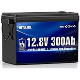 MEYULMOL 12V 300Ah LiFePO4 Lithium Battery, Upgraded 200A BMS System, Up to 15000+ Cycles Life, 3840Wh Rechargeable Lithium B