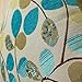 CaliTime Throw Pillow Covers Luxury Chenille Cute Leaves Decorative Cushion Case Shell for Couch Sofa Home 20 X 20 Inches Ecru Teal