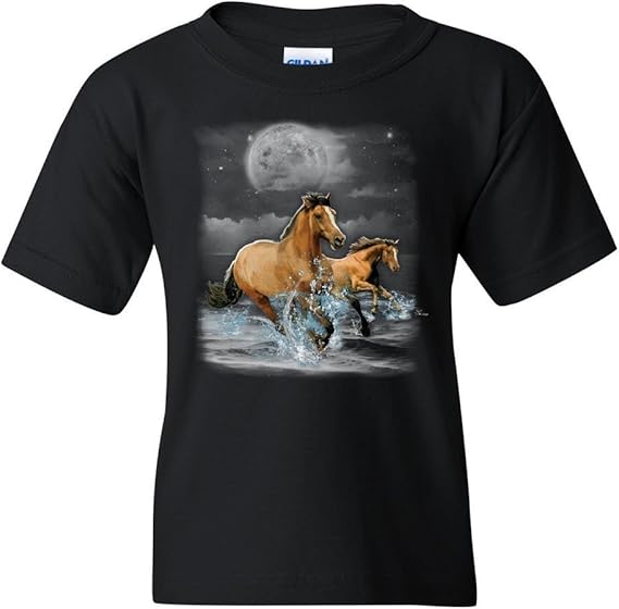 Running Wild Horses Youth TShirt Wildlife Mustangs Nature