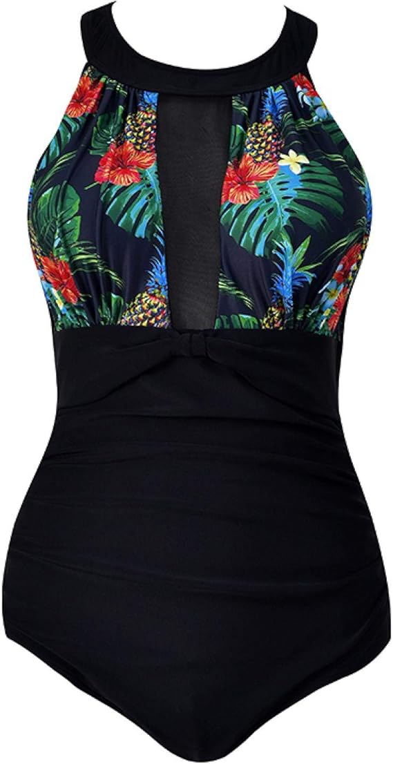 LULIGH Costume Da Bagno Da Spiaggia Base Moda Costume Da Bagno Intero Da Donna Con Scollo V Controllo Della Pancia Costume Da Bagno Increspato Color A 732 Blue Taglia Unica 3xl 123460971