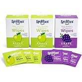 Spiffies Xylitol Baby Tooth Wipes - Apple &amp; Grape, Fluoride-Free, 60ct | wraps around finger; no water needed; no numbing agents, no added sugar; ages 4-24 months; 60 wipes, 3 boxes