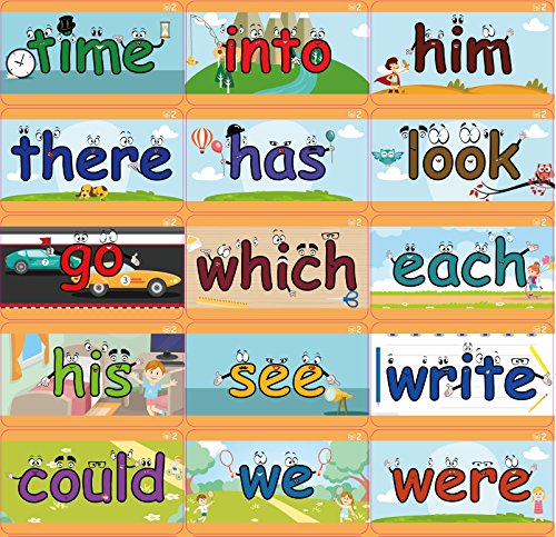 Alphabet, Short Vowel Phonics, 200 Sight Words - 322 X-Large Early Learning Flash cards - Baby, Toddler, Preschool, Kindergarten - Little Champion Reader Level 1 Word Reading cards
