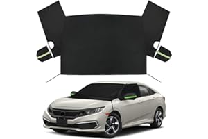 LEZZYRUCK Windshield Snow Cover Replace for 2016-2023 Civic, 600D Oxford Cloth Heavy Duty All Weather Winter Frost Guard Windshield Covers with Side Mirror Covers