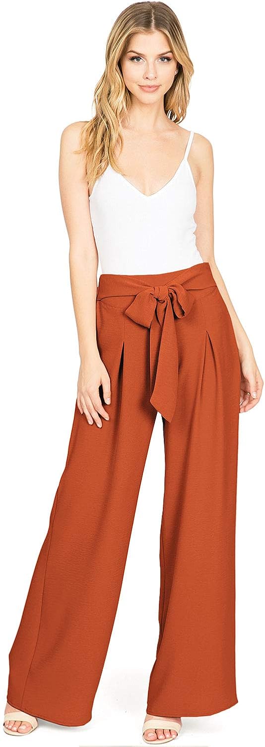 women's high rise wide leg pants