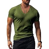 Muscle Men’s V Neck Shirts Casual Short Sleeve Gym Athletic T Shirt Fashion Tee Top Workout Bodybuilding Shirts