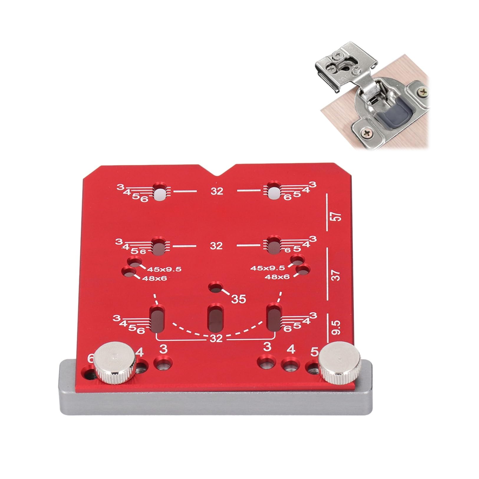 Cabinet Door Hinge Jig Meticuloso 35mm Hinge Jig Aluminum Alloy Concealed Hinge Jig Mounting Jig Positioning Ruler Installation Tool Accurate Locking Hinge Drilling Jig Hole Guide