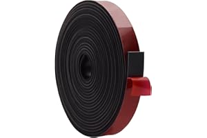 DEVNOL Self-Adhesive Neoprene Rubber Strips 1/8" Thick x 1” Wide x 23' Long, Sealing, Cushioning, Weather Stripping, Gaskets, and DIY Projects, Weatherproof