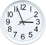 Esteopt Wall Clock 12 Inch Silent Non-Ticking Modern Plastic White view 7