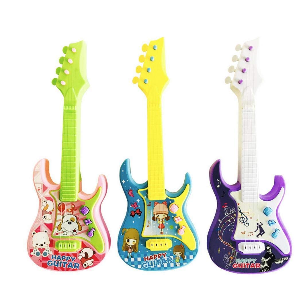 Qenci 1pcs Children Cute 3-in-1 Musical Toy Mini Touch Sensing Toy Guitars & Strings (Random Color)