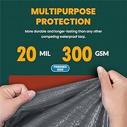 Large Waterproof Tarp - Heavy Duty 20 Mil Thick