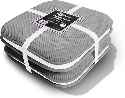 Casabella Memory Foam Chair Cushions Non Skid 40x40 Honeycomb Set of 4