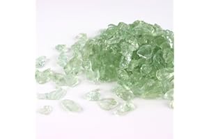 RUIRUI Fire Glass for Fire Pit, 10 Pounds Reflective Fireplace Glass 1/4 Inch Glass Rock for Outdoorliving and Indoors Firepit Glass Decoration (Light Seagreen)