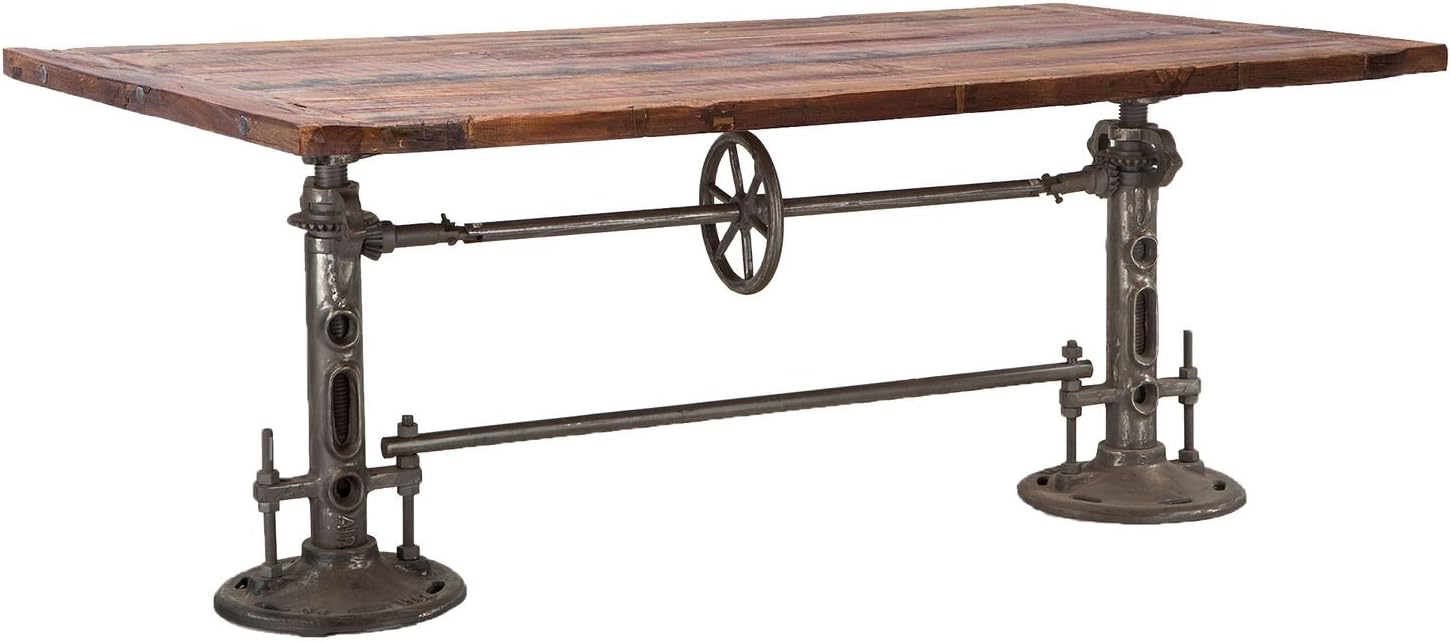 World InteriorsReclaimed Teak And Iron Adjustable Dining Table