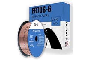 PGN BEARINGS PGN Solid MIG Welding Wire - ER70S-6 .030 Inch - 2 Pound Spool - Mild Steel MIG Wire with Low Splatter and High Levels of Deoxidizers - For All Position Gas Welding