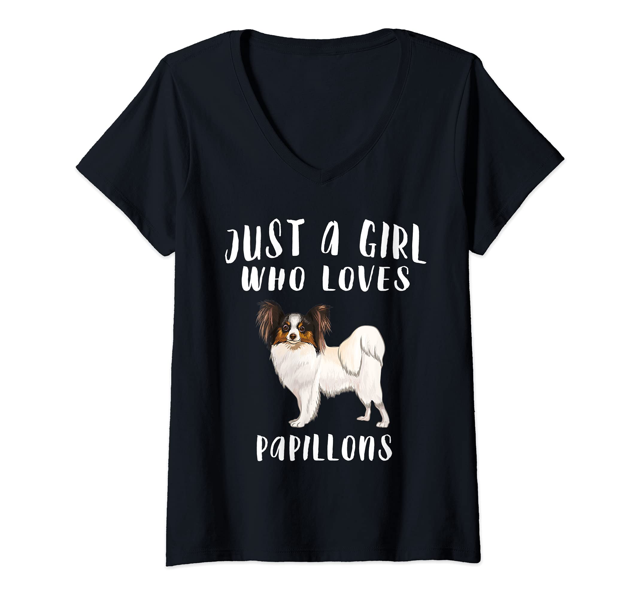 Womens Im Just A Girl Who Loves Soft Coated Wheaten Terriers Dog V-Neck T-Shirt