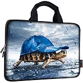iColor 14 15 15.4 15.6 inch Laptop Bag Handle Chromebook Case Sleeve Computer Protect Pouch Holder Notebook Sleeve Neoprene Chromebook Cover Soft Carrying Travel Case Blue Sea Turtle ICB-24