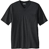 KingSize Men's Big & Tall Shrink-Less Lightweight V-Neck Pocket T-Shirt