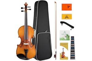Yasisid Violin Stringed Musical Instruments,For Beginner & Adults,with Hard Case,Bow, Rosin,Shoulder Rest,Extra Strings,Violin Full Set 3/4