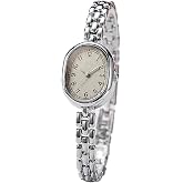 VILKFY Women’s Bracelet Watch Small Face Oval Quartz Analog Wrist Watch | Elegant Slim Arabic Numeral Dial Dress Watch for Ladies Women's Gold Dainty Bangle Watch Vintage Bracelet Easy Read Dial