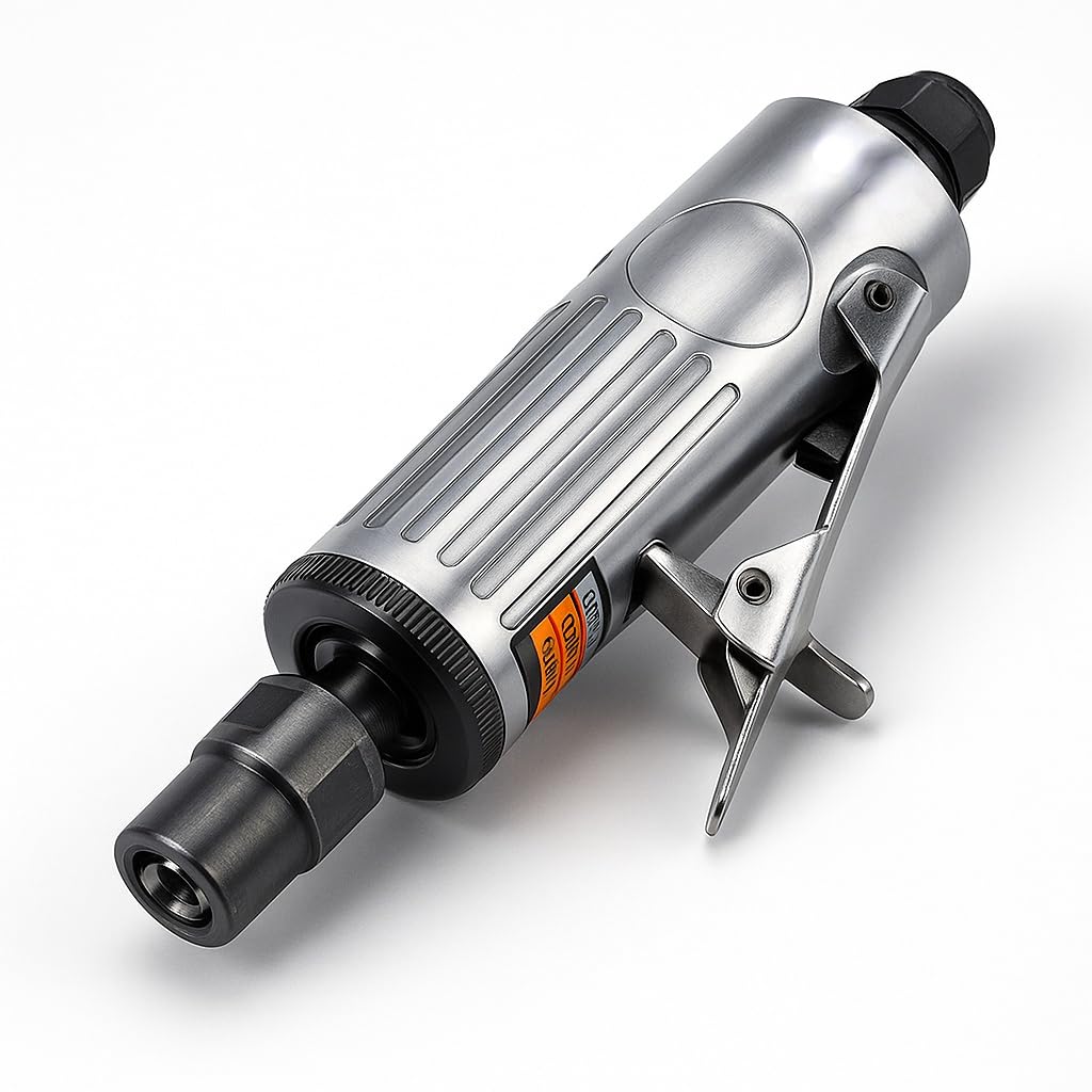 16 Pcs Air Die Grinder Kit 1/4" 1/8" Pneumatic Rotary Grinding Tool Air Grinder Polishing Engraving Tool Set with Grinding Heads and Spanner Accessories 25000RPM for Tyre Repair