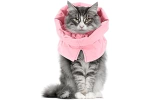 Leiksen Cat Cone Collar Soft, Cat Recovery Collar, Soft Cat Cone, Cat E Collar, Soft Cone for Cats,Cat Cones to Stop Licking, Cat Collar Licking, Donut Collar for Cats Adjustable Waterproof Pink M