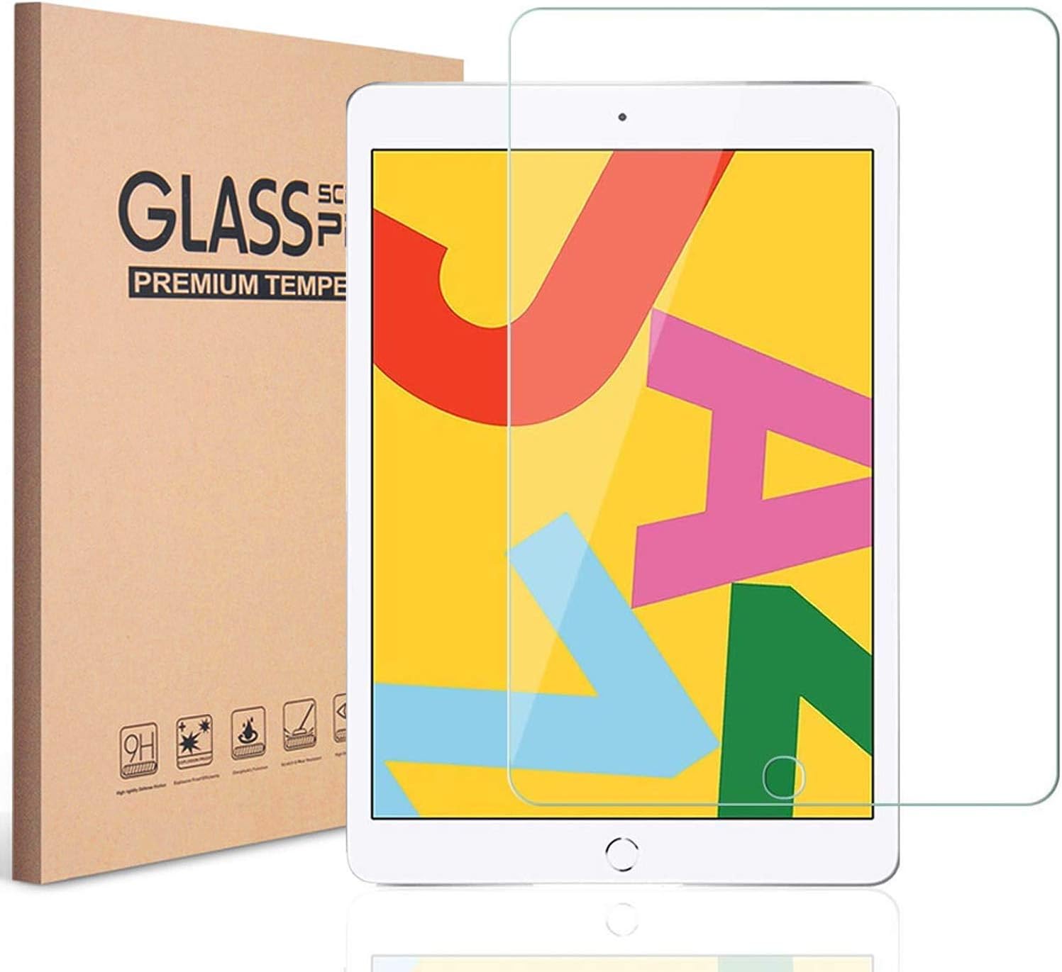 KIQ iPad Pro 10.5 Tempered Glass Tempered Glass Screen Protector, 9H Tough 0.30mm Scratch-Resist Self-Adhere Easy-to-install with cleaning cloth for Apple iPad Pro 10.5