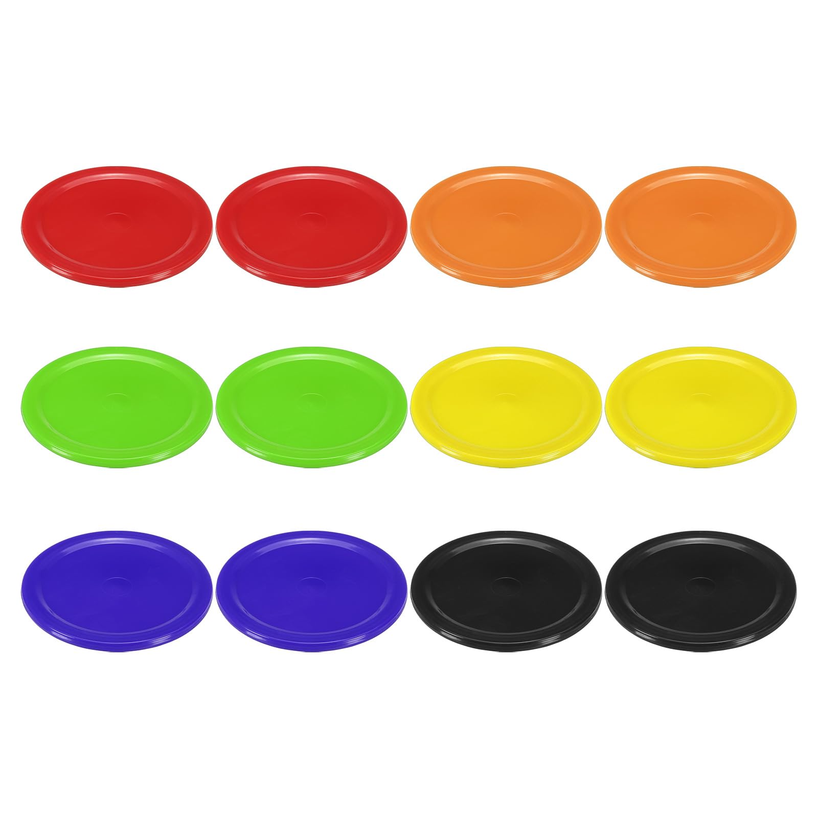 PATIKIL Air Hockey Pucks 2.5 Inch, 12Pcs Air Hockey Heavy Replacement Pucks for Tables Equipment Accessories 2Pcs Per Color