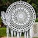 Ricdecor Dream Catcher Handmade Traditional White Feather Dream Catcher Wall Hanging car Hanging Decoration Ornament Dia 8.2
