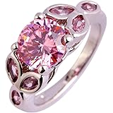 Psiroy Sterling Silver Plated Oval Amethyst Ring - Simulated Gemstone Jewelry
