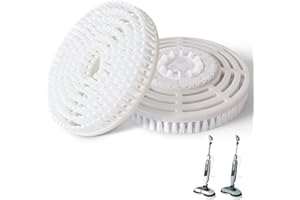 NICEMIYA 2 Pack Upgraded Steam Mop Replacement Brush Heads Compatible with Shark Steam and Scrub Mop S8201 S8001 S7201 S7001 Series, Short Bristle Cleaning and Polishing Brush for Deep Clean Home Hard Floors