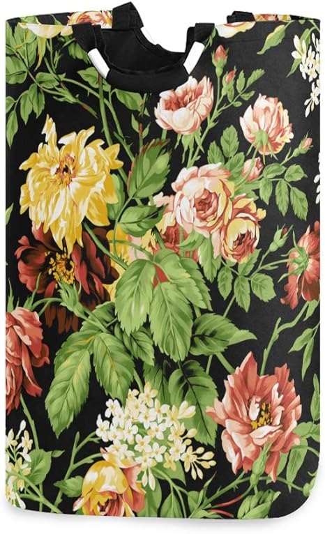 Amazon Wotaka ランドリーバスケット ハーフトーンの花の花束花のイラスト葉芽 ランドリーバッグ 洗濯かご おりたたみ 洗濯カゴ おしゃれ 収納ボックス おもちゃ収納 ランドリー収納 オンライン通販